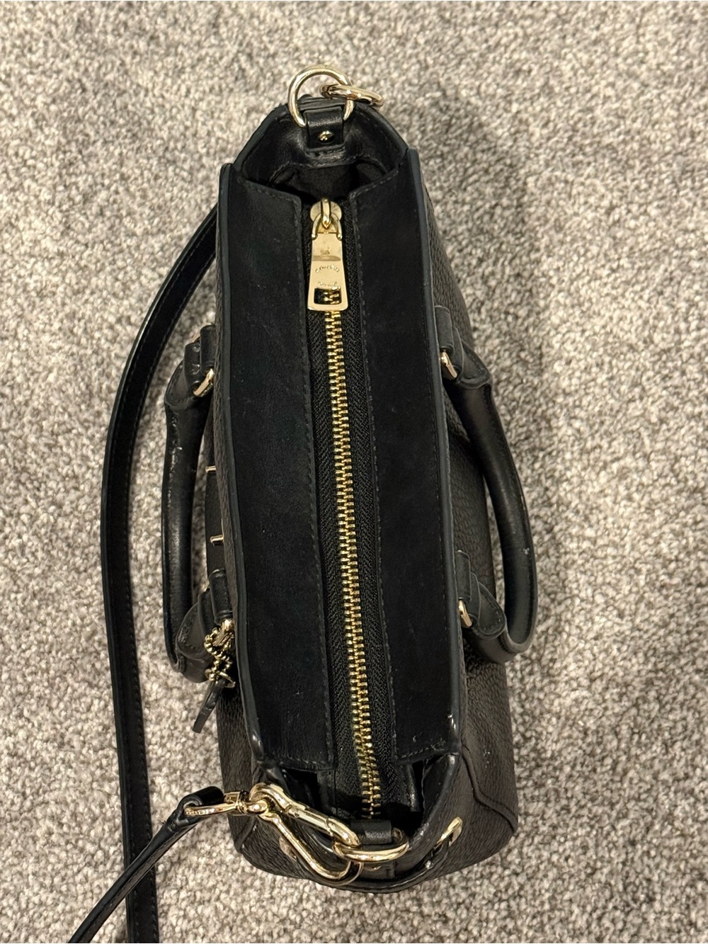 Black Coach Leather Crossbody Satchel - Picture 5 of 7